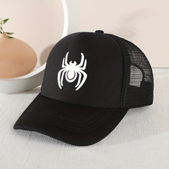 Kids Mesh Sunshade Baseball Cap Spider Embroidery