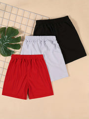 3pcs Boys KISS YOUSELF Shorts Casual Soft Breathable Summer Kids Clothes