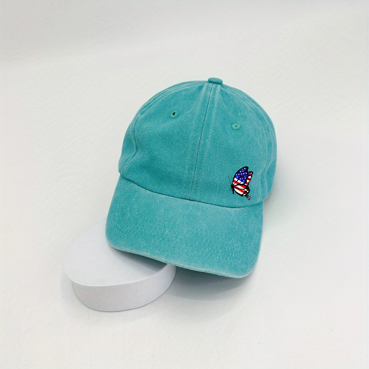 Butterfly Embroidery Baseball Cap Dad Hats Distressed Adjustable Sun Hats
