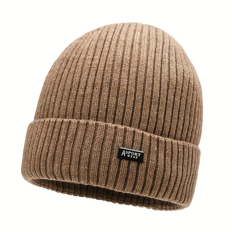 Winter Solid Plus Velvet Warm Knitted Hat For Autumn And Winter