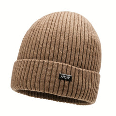 Winter Solid Plus Velvet Warm Knitted Hat For Autumn And Winter