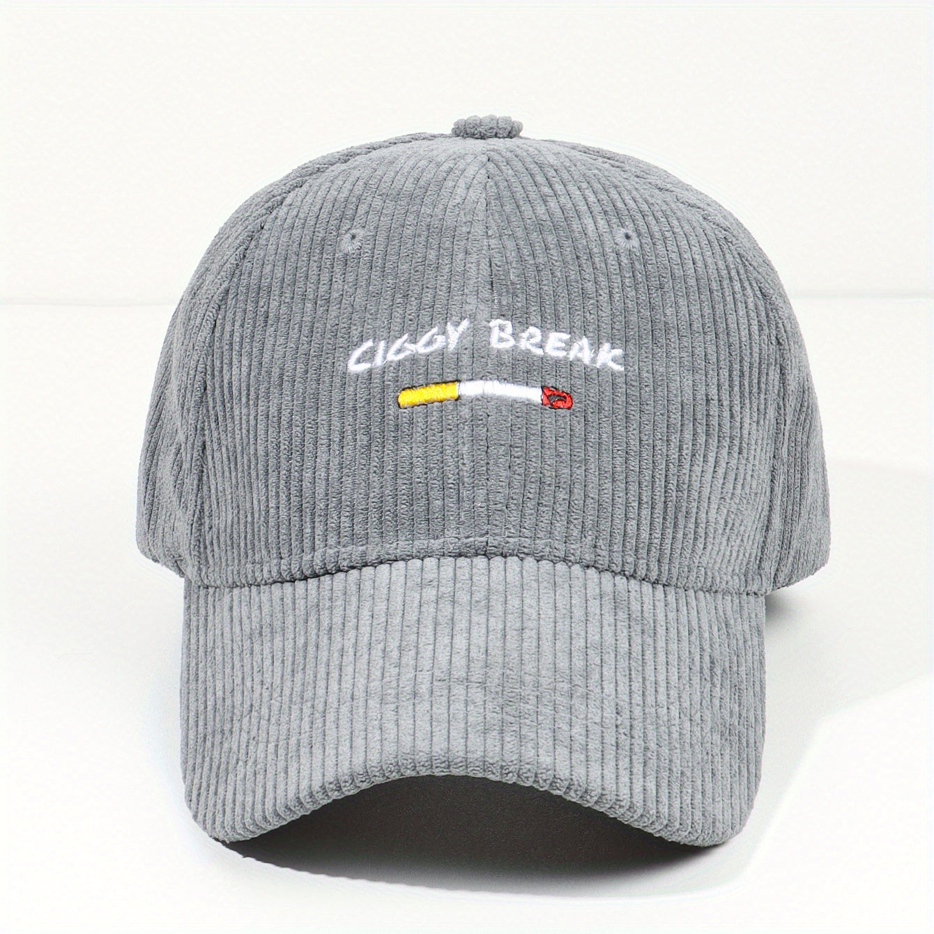 Gray Corduroy Baseball Cap Embroidery Casual Dad Hats Unisex Sun Hat