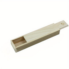 Small Wooden Storage Box Sliding Lid Jewelry Pencil Case DIY Craft