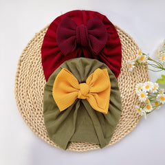 Baby Girls Twill Bubble Bow Turban Soft Hair Wrap Head Accessory