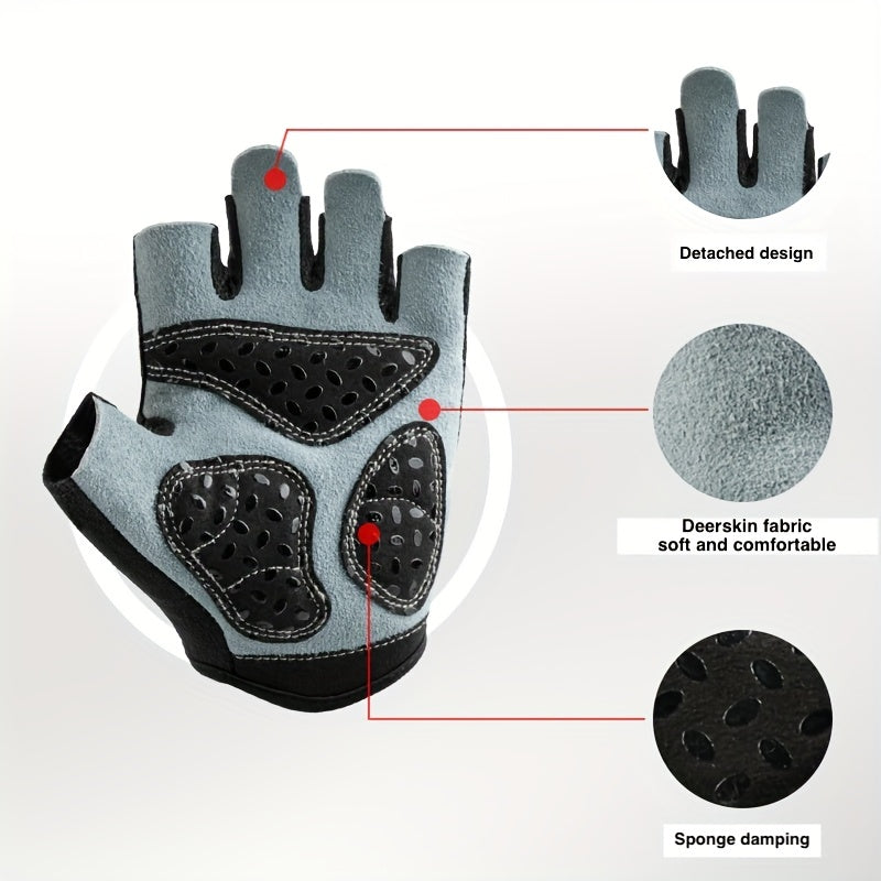 Men's Summer Cycling Gloves Anti-slip Half-finger Fitness Yoga