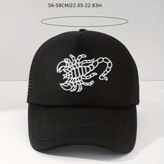 Scorpion Embroidery Trucker Hat Adjustable Baseball Cap