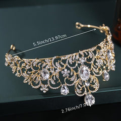 Rhinestone Bridal Tiara Crown Headband for Women Wedding Hair Jewelry