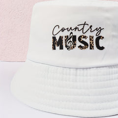 MUSIC Printed Bucket Hat Lightweight Casual Sunshade Fisherman Cap