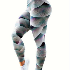 Abstract Line Print High Waist Yoga Pant
