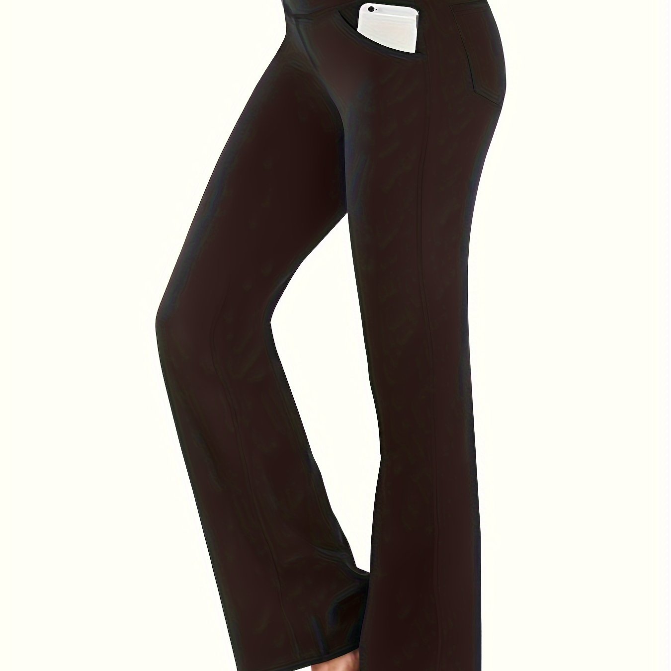 Women's High Waisted Bootcut Leggings with Pockets - Flared Yoga Pants