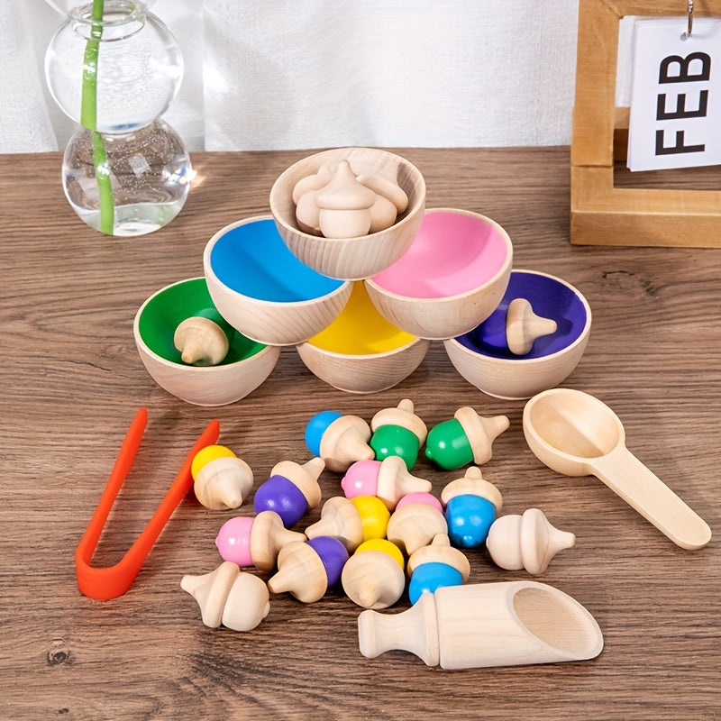 Montessori Pinecone Sorting Game Counting Toy