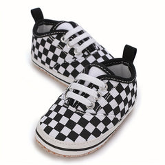 Plaid Sneakers Baby Boys Lightweight Non Slip Shoes Indoor Outdoor Walking