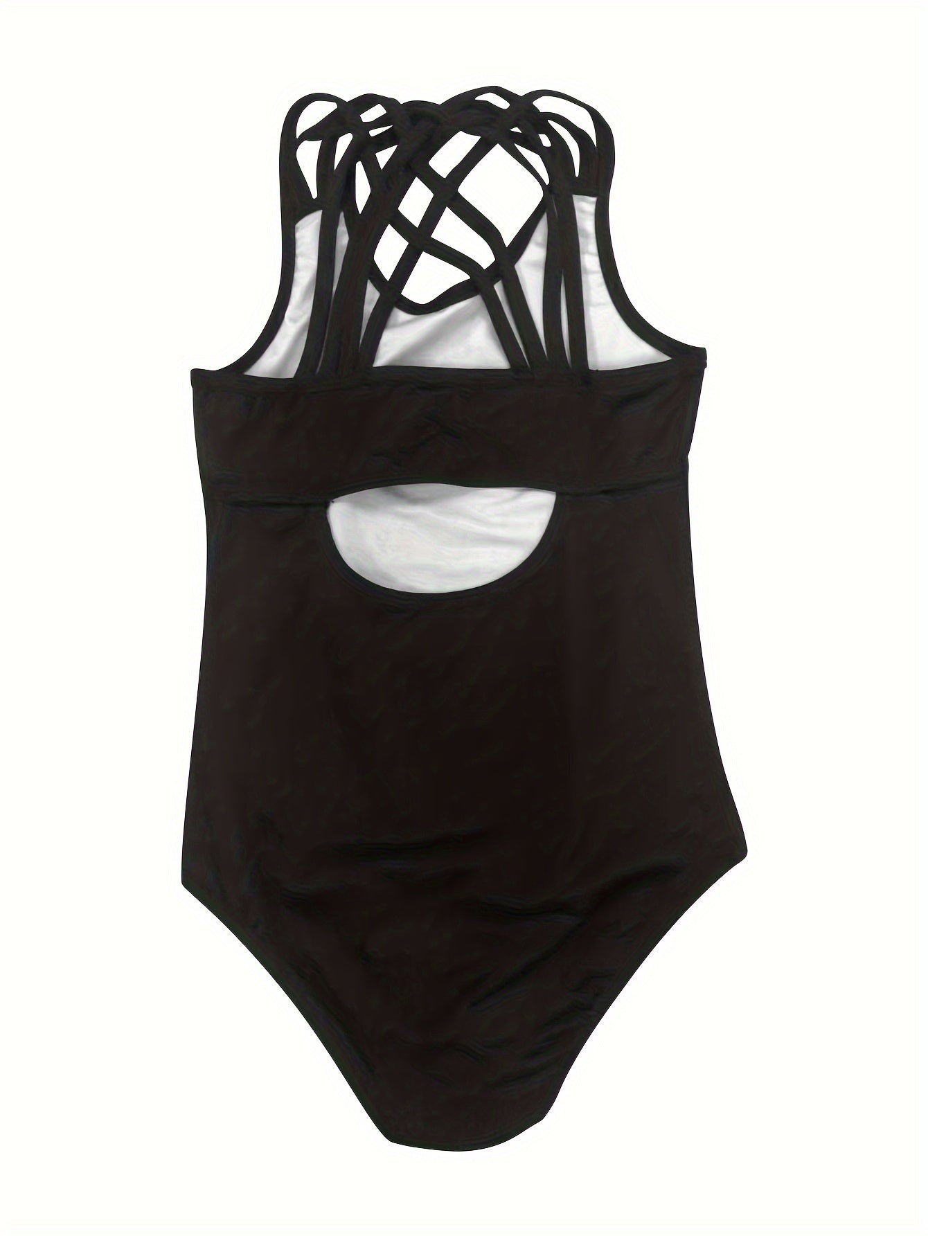 Solid Halter Neck Sleeveless Gymnastics Romper Girls Leotard