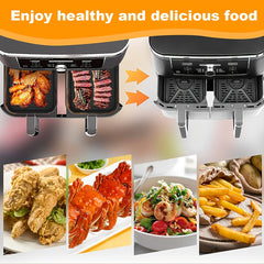 2pcs Silicone Air Fryer Pot w/ Handle Heat Resistant Basket Liner