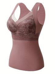 Contrast Lace Tank Top V-Neck Sleeveless Top Women's Lingerie