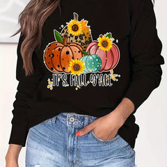 Fall Y'all Print Loose Sweatshirt Casual Long Sleeve
