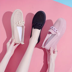 Women's Chain Decor Slip On Shoes Comfy Sneakers
