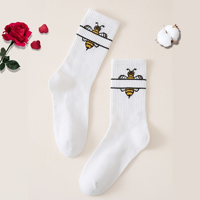 Women's Bee Crew Socks Lightweight & Comfy Mid tube Socks