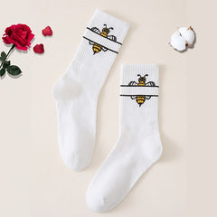 Women's Bee Crew Socks Lightweight & Comfy Mid tube Socks