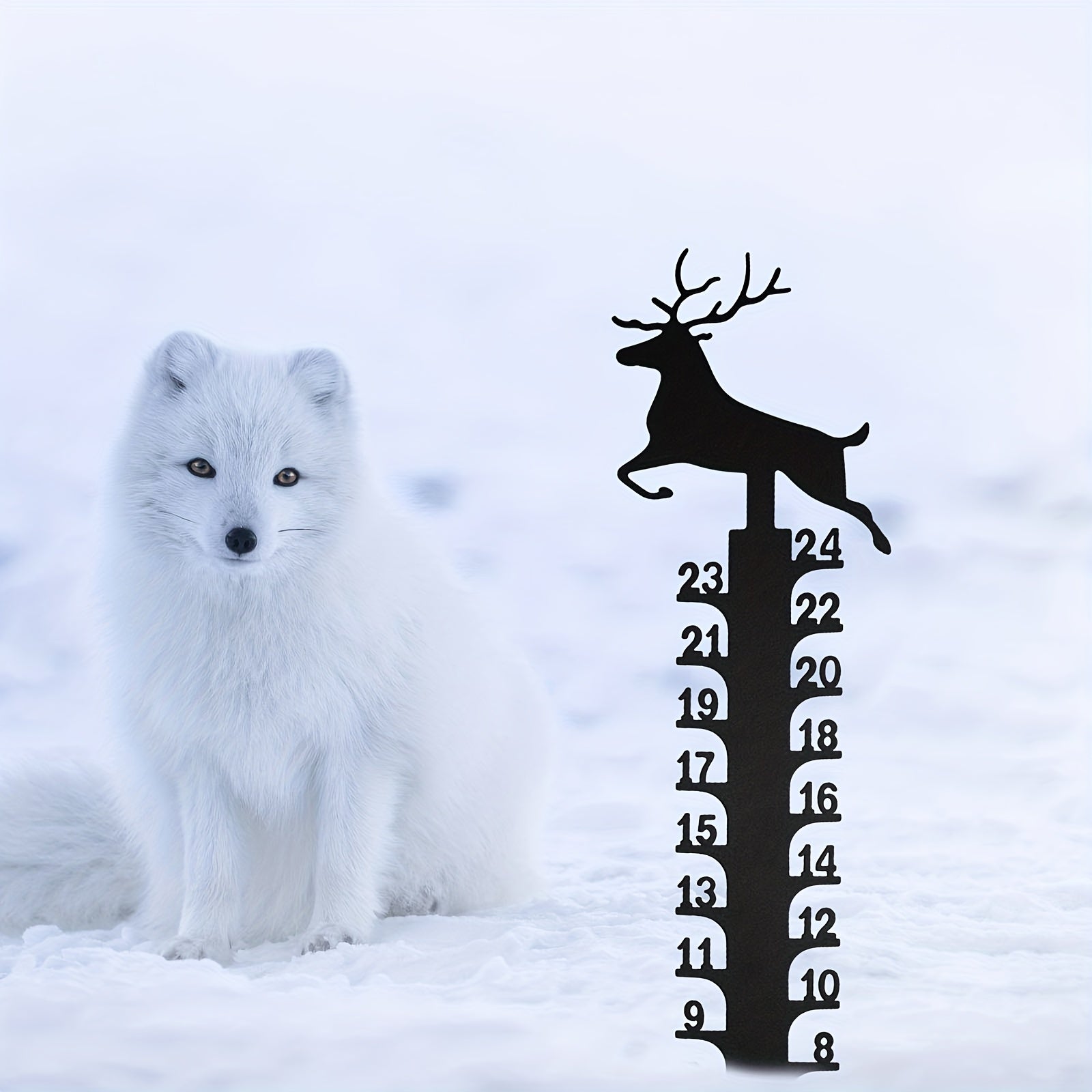 Metal Deer Snow Gauge Reindeer Garden Stake Christmas Elk Snow Measuring Ruler
