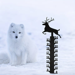 Metal Deer Snow Gauge Reindeer Garden Stake Christmas Elk Snow Measuring Ruler