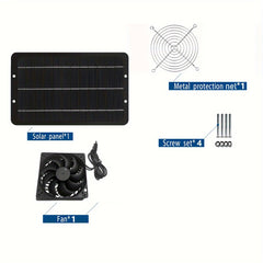 10W 12V Solar Panel Dual Fans Kit Portable Ventilation Fan Outdoor Waterproof