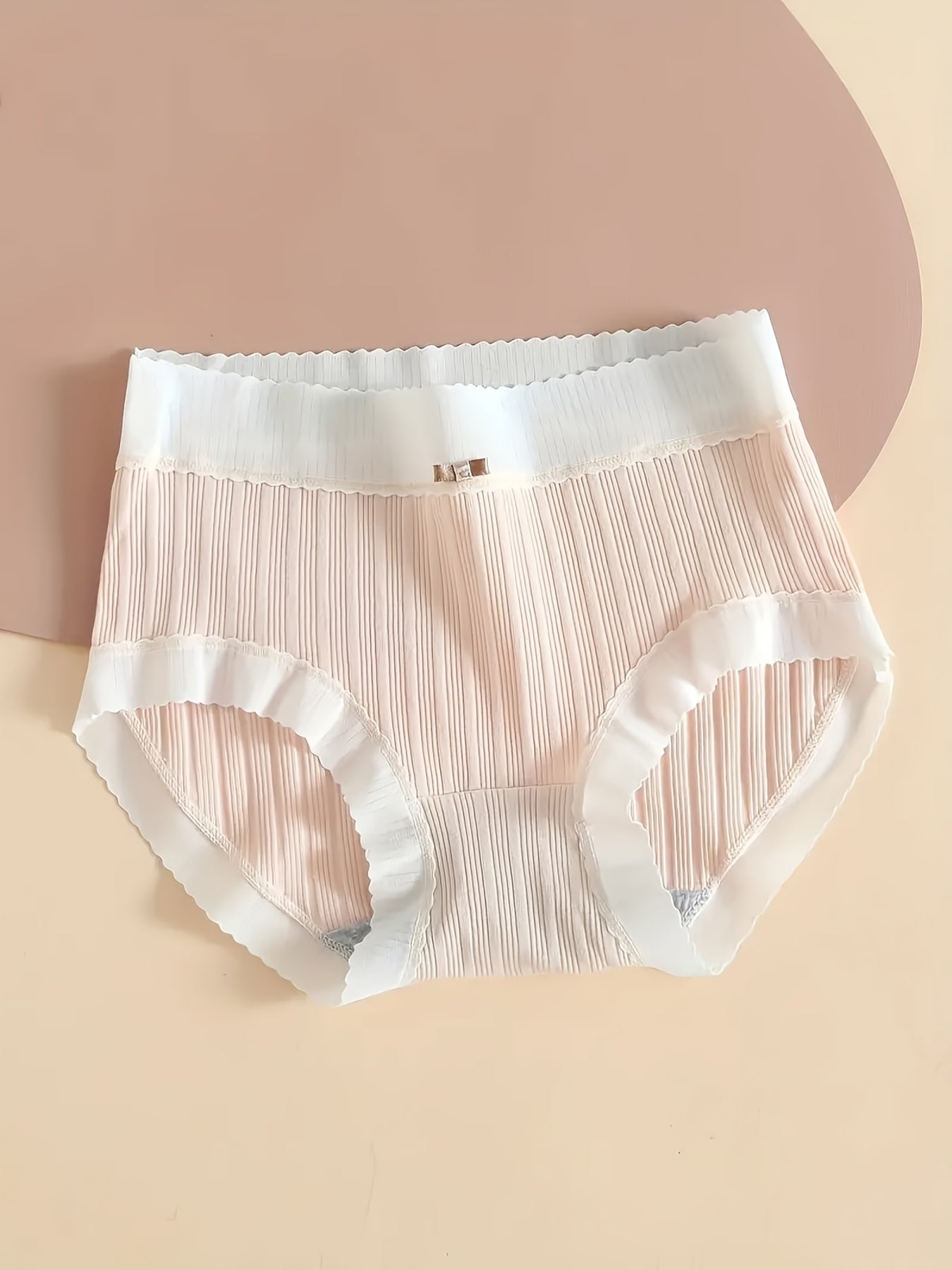 5pcs Ribbed Bow Tie Briefs Soft & Stretchy Intimates Panties