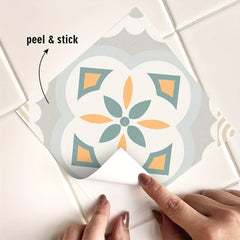 Bohemian Flower Tile Stickers - Set of 12