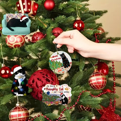 Christmas Cat Pendant Holiday Decor Cat Ornament Home Decoration