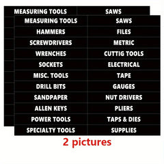 44pcs Toolbox Organization Label Waterproof PVC Sticker Label