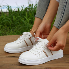 Women's Lace Up Flat Sneakers Outdoor Sport Shoes