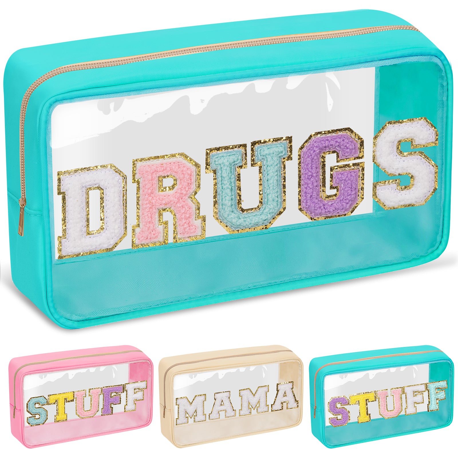 Clear Makeup Bag Waterproof Glitter Cosmetic Bag