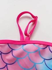Toddler Girls Fish Scale Graphic Cami Swimsuit