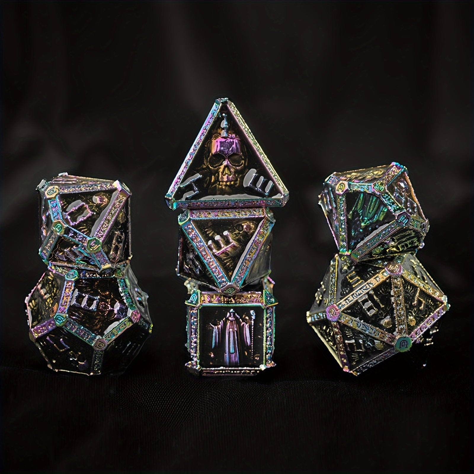7pcs Metal Wizard Polyhedral Dices Set for RPG Board Game