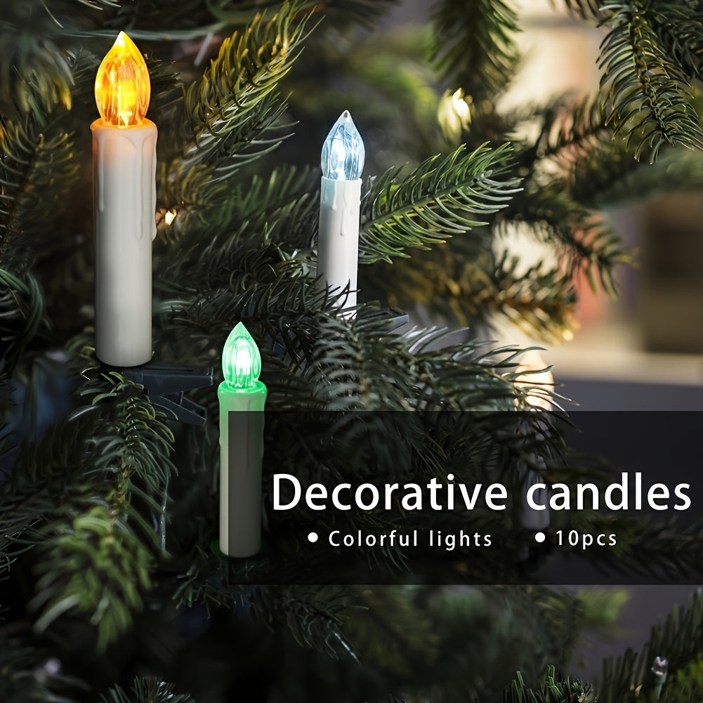 10pcs Flameless LED Candle Lights with Remote Control for Parties and Decor