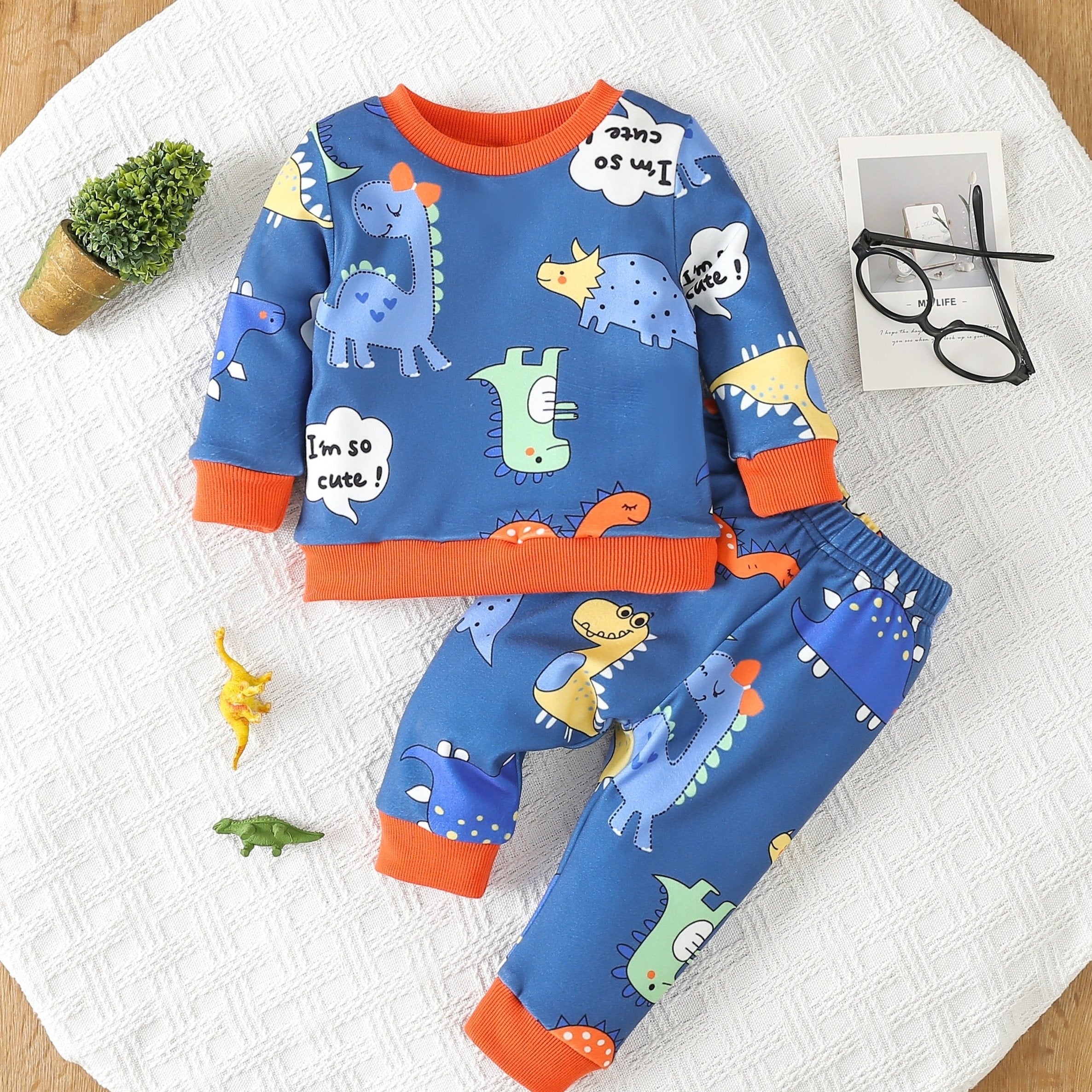 Baby Boy Cartoon Pajama Set Top Pants Loungewear Set