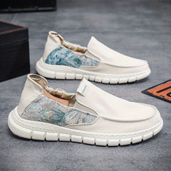 Men's Slip On Canvas Shoes Casual Breathable Comfy Outdoor Walking Shoes