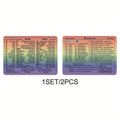 Windows Word Shortcut Stickers Set for Laptop No Adhesive PVC Colorful Labels