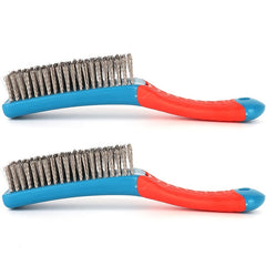 Heavy Duty Wire Brush with Plastic Handle - Stainless Steel Bristles