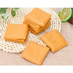 2pcs Yellow PVC Tofu Cubes Halloween Thanksgiving Pretend Play Food