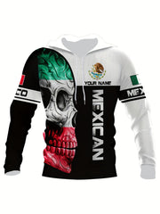Mexican Eagle Print Men's Hooded Sweatshirt