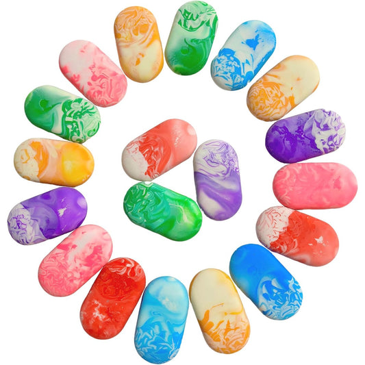 16pcs Bulk Marble Oval Erasers Back to School Party Supplies