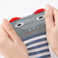 5pairs Boys Kids Cartoon Crew Socks Mesh Breathable Sweat Absorbing