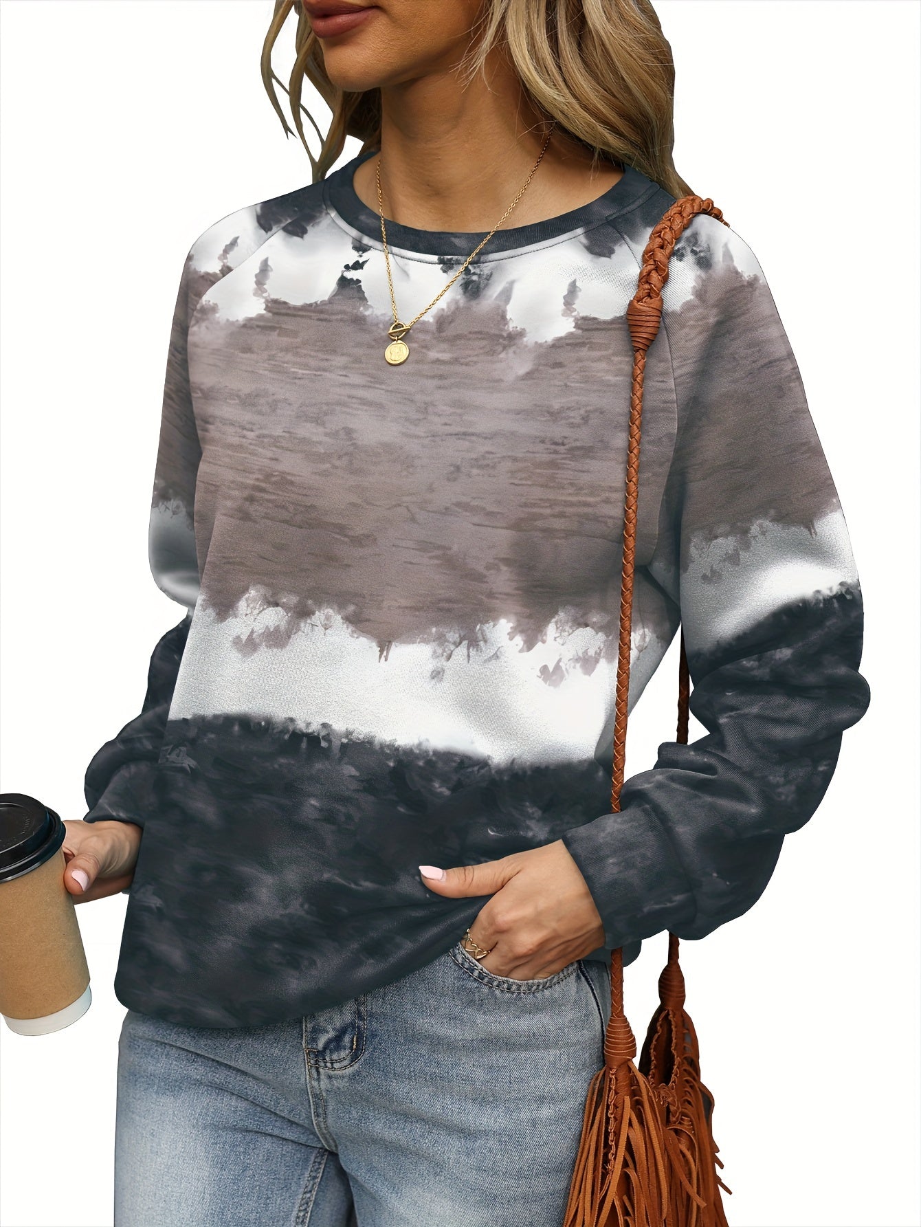 Casual Long Sleeve Crew Neck Sweatshirt for Women