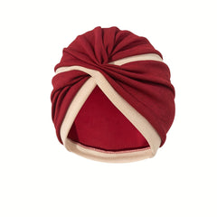 Knotted Pleated Turban Block Head Wrap Women Bandana Elastic Beanie Chemo Cap