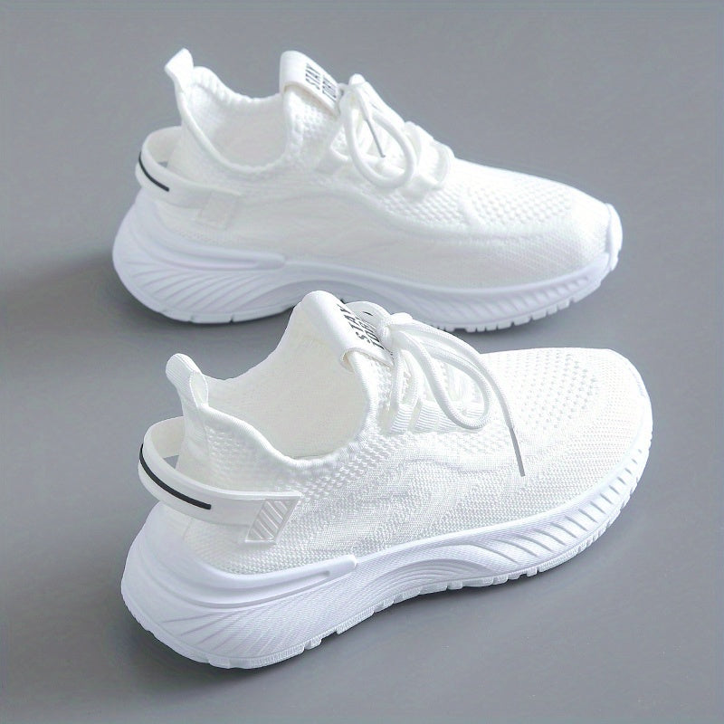 Women's Breathable Woven Sneakers Lace Up Low Top Shoes