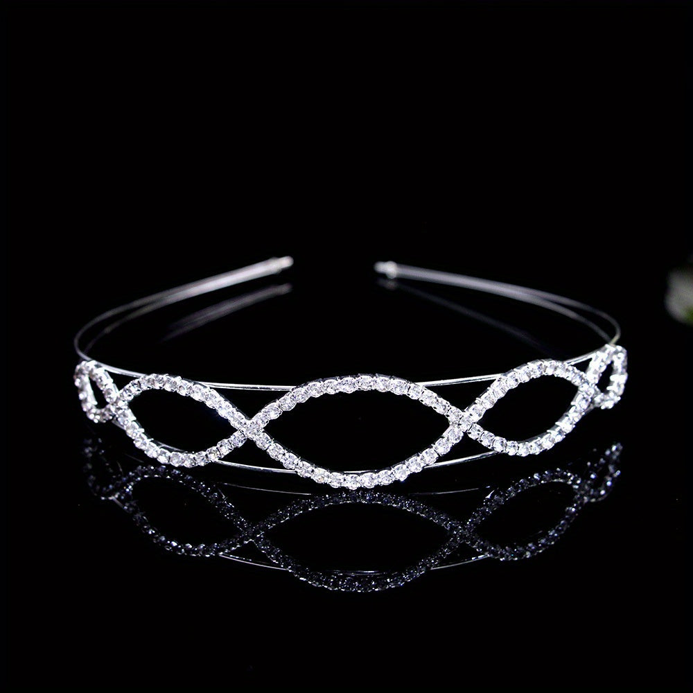Rhinestone Queen Crown Tiara Headband Bridal Wedding Hair Accessory