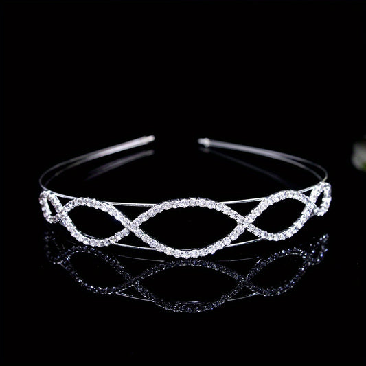 Rhinestone Queen Crown Tiara Headband Bridal Wedding Hair Accessory