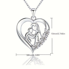 Mother Child Heart Pendant Necklace Casual Accessory Gift