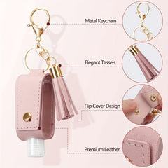 Mini Hand Sanitizer Holder Keychain Tassel Decor